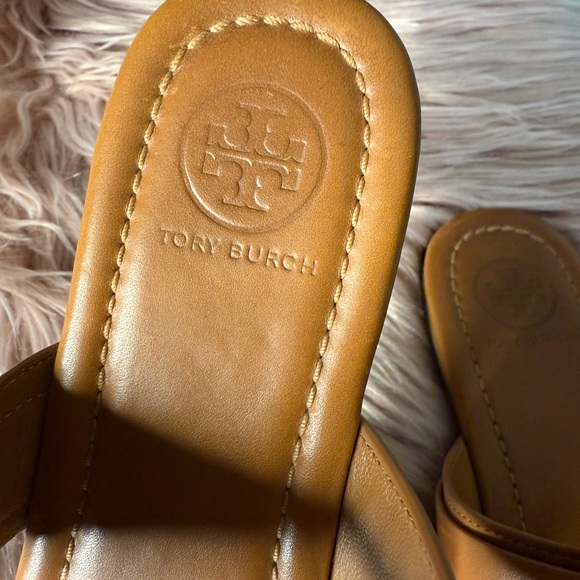 Tory Burch Marsden Leather Thong Sandals Brown Size 7 - Picture 2 of 5